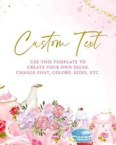 Tea Party Custom Sign design preview