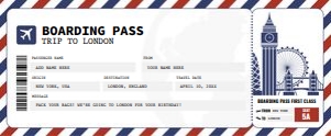 London Boarding Pass Ticket design preview