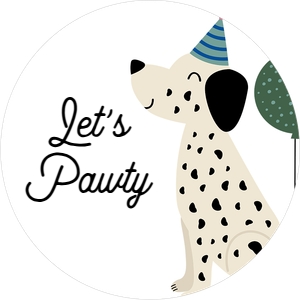 Lets Pawty Dog Party Cupcake Toppers design preview
