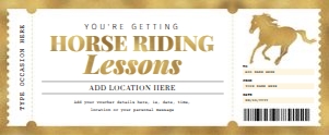 Horse Riding Lesson Gold Voucher design preview