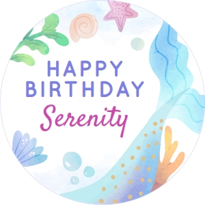 Mermaid Birthday Cupcake Topper D#1: Mermaid Birthday Cupcake Topper