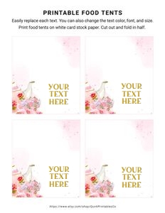 Tea Party Food Labels design preview