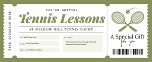 Tennis Lesson Voucher design preview