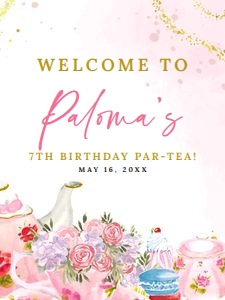 Tea Party Welcome Sign design preview