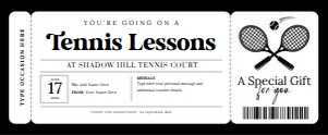 Tennis Lesson Certificate (Blk) design preview