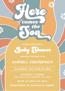 Here Comes The Son Baby Shower Invite design preview