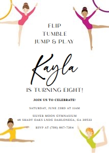 Gymnastics Birthday Invite design preview