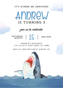 Shark Birthday Invite design preview