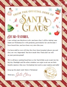 Letter and Nice List Certificate design preview