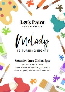 Painting Birthday Invitation design preview