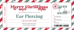 Ear Piercing Christmas Voucher (RG): Ear Piercing Christmas Voucher (RG)