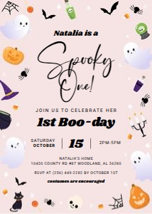 Spooky One Birthday Invitation design preview