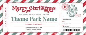 Amusement Park Christmas Voucher (Red and Green) design preview