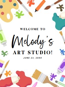 Painting Party Welcome Sign: Painting Party Welcome Sign