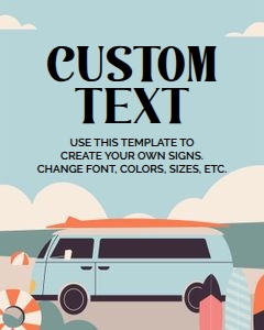 Surf Birthday Custom Sign design preview