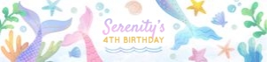Mermaid Party Water Bottle Label design preview