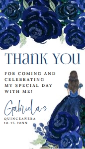 Quinceañera Navy Blue Gold Tags (V2): Quinceañera Floral Navy Blue Gold Invitation