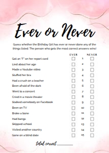 Ever or Never Game design preview