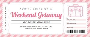 Weekend Getaway Voucher (Pink) design preview