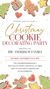 Christmas Cookie Decorating Party Digital Invite design preview
