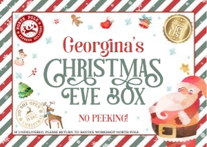 Christmas Eve Box Label (Green and Red) design preview
