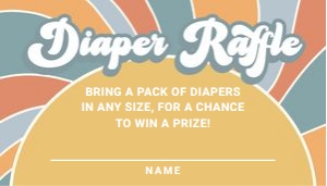 Groovy Diaper Raffle Ticket design preview