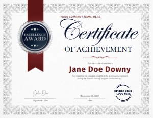 Certificate of Achievement Template Gray and Red 2 design preview