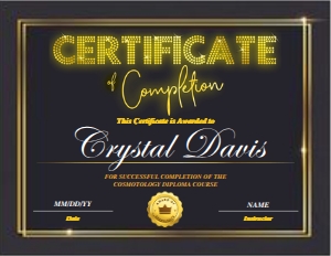 Hair Certificate of Completion BLACK design preview