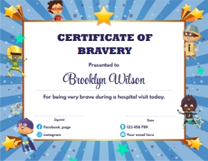 Certificate of Bravery Blue design preview