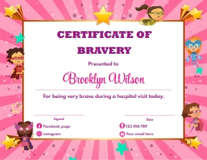 Certificate of Bravery GIRLS design preview