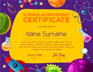 Science Certificate Purple 2 design preview