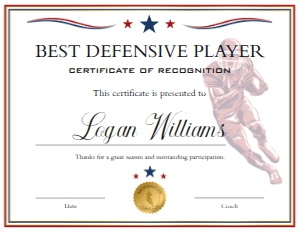 Red Blue White Football End of Season Award - Best Defensive Player: Red Blue White Football End of Season Award BUNDLE