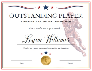 Red Blue White Football End of Season Award - Outstanding Player: Red Blue White Football End of Season Award BUNDLE