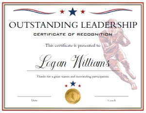 Red Blue White Football End of Season Award - Outstanding Leadership: Red Blue White Football End of Season Award BUNDLE