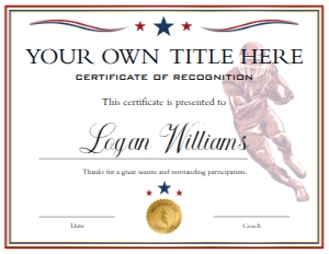 Red Blue White Football End of Season Award - Your Own Title Here: Red Blue White Football End of Season Award BUNDLE