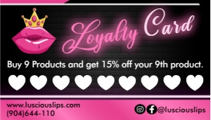 Luscious Lipgloss Loyalty Card design preview