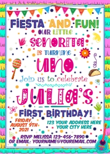 Uno Fiesta Birthday Invitation: Uno Fiesta Birthday Invitation