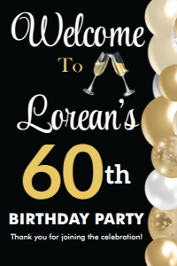60th Birthday Welcome Sign Version 2 design preview