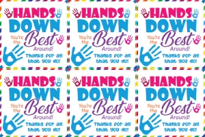 Hands  Down Gift Tags (6 tags per page): Hands Down Gift Tag