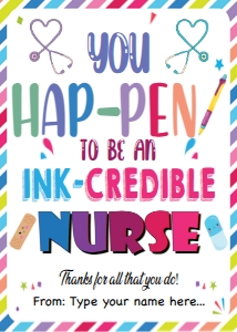 You Happen To Be Ink-Credible Nurse Gift Tags design preview