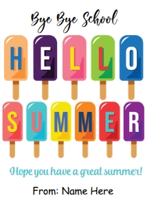 Bye Bye School Hello Summer Gift Tags: Bye Bye School Hello Summer Gift Tags