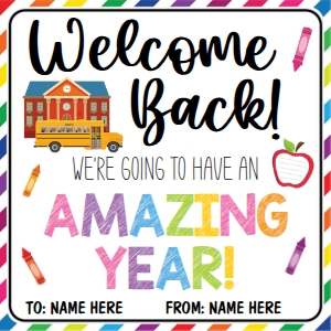 Welcome Back We're Going to Have an Amazing Year Gift Tags design preview