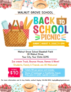 Back To School Picnic Flyer design preview