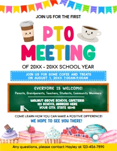 PTO Meeting Breakfast Flyer design preview