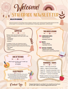 Back To School Newsletter Boho design preview