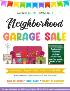 Neighborhood Garage Sales Flyer Version 2 design preview