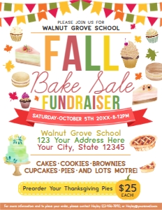 Fall Bake Sale Flyer design preview