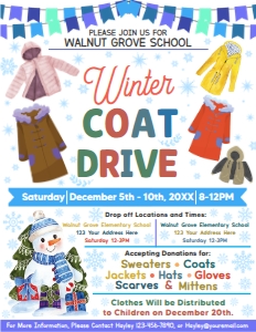 Winter Coat Drive Flyer: Winter Coat Drive Flyer