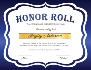 Honor Roll Certificate Design 2 design preview
