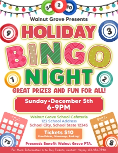 Holiday Bingo Night Flyer design preview